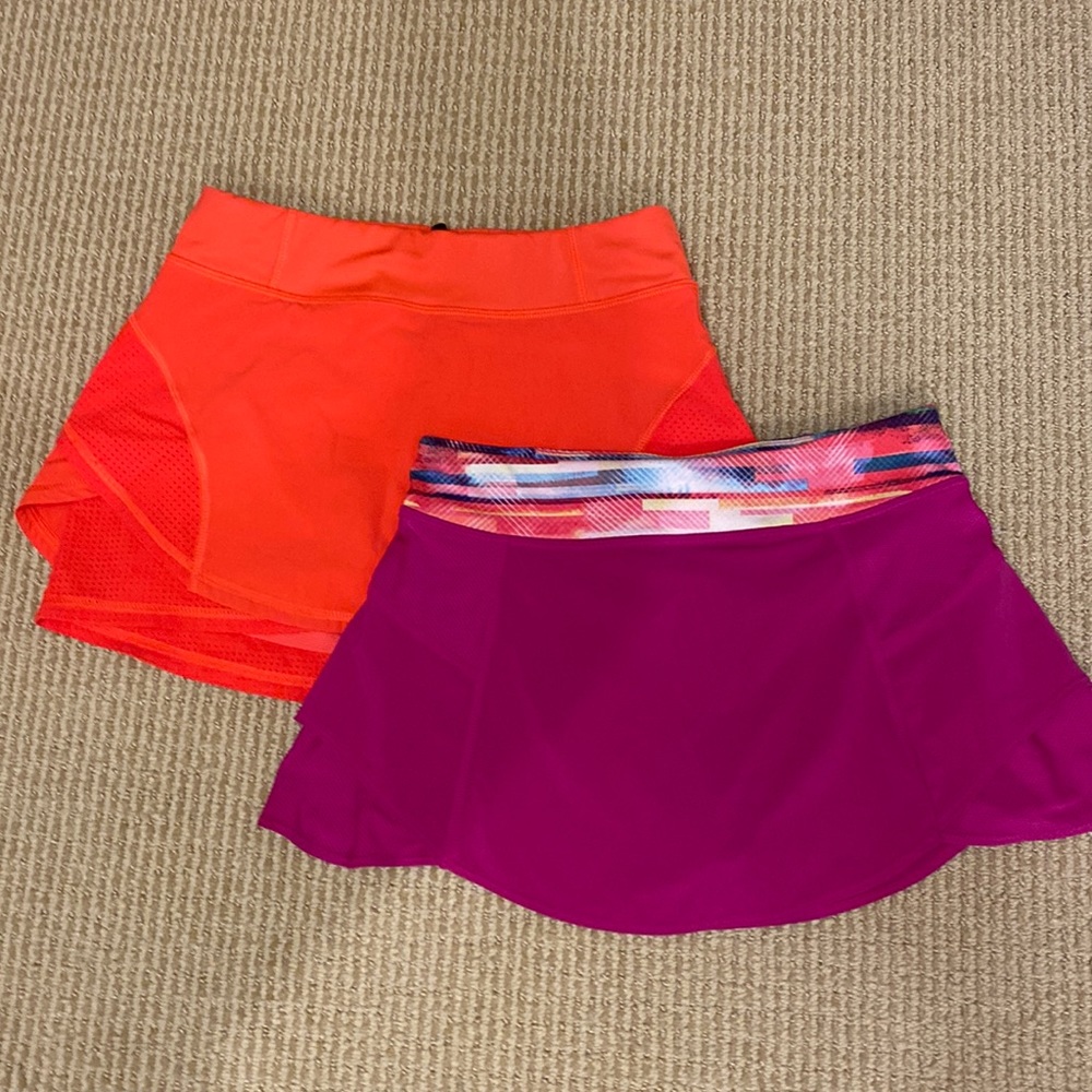 Athleta Girl Skorts Orange and Pink L/12